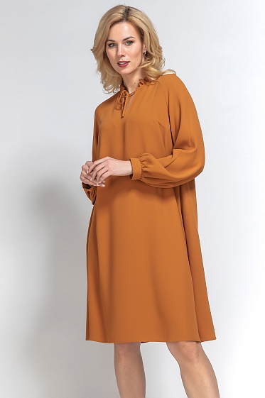 Платье женское без подклада, Цвет: охра - фото