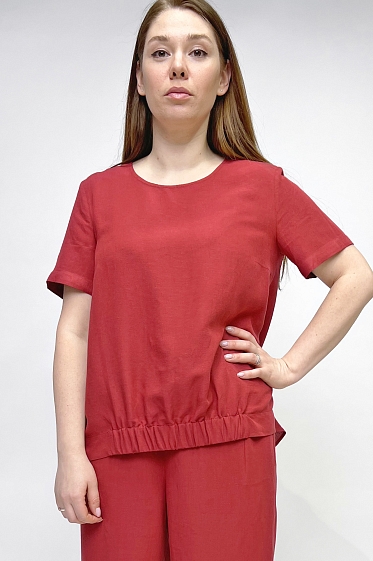 Блуза женская, Цвет: кармин - фото