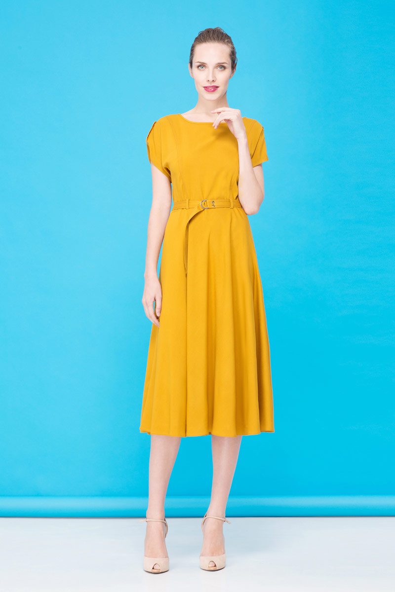 Платье, цвет горчичный, 10913-1544/34 - фото