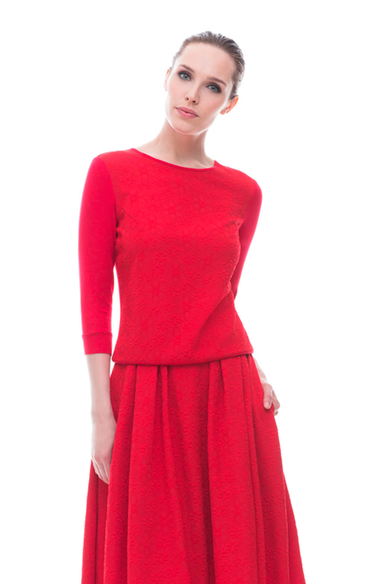 Блуза, цвет красный, 13098-1287/6 - фото