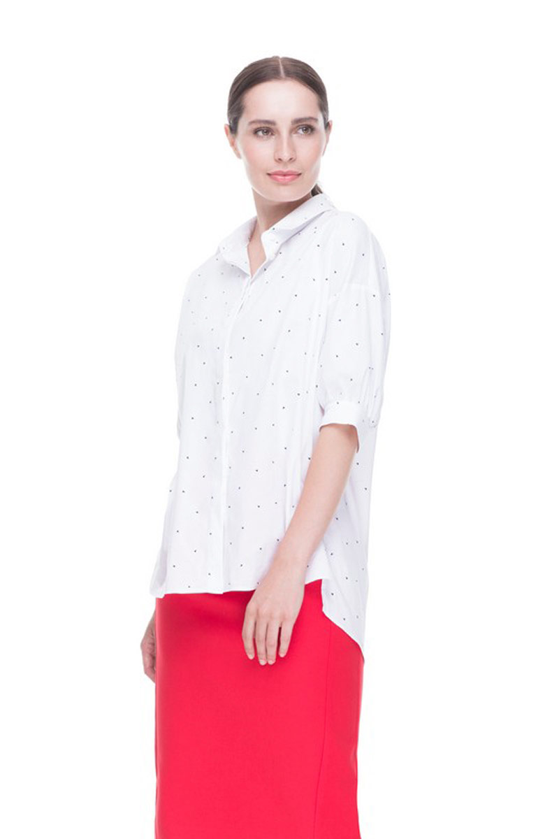 Блуза, цвет белый, 13121-4105/5 - фото