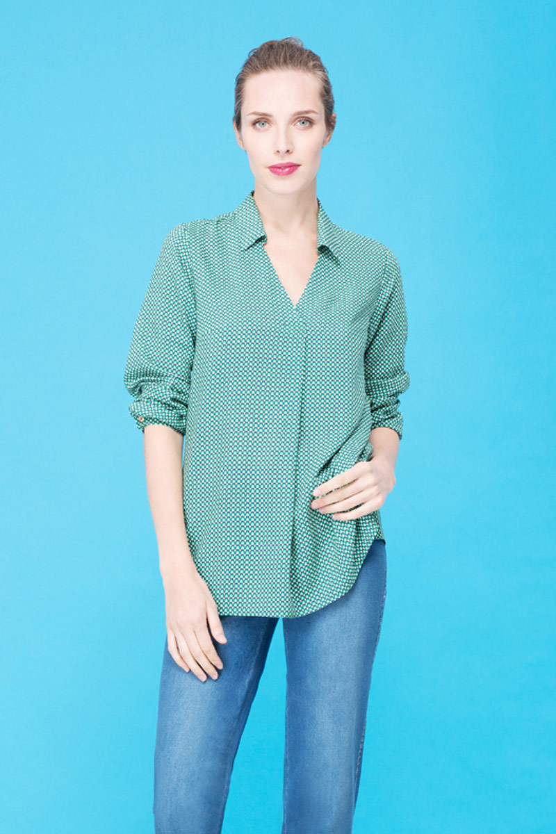 Блуза, цвет зеленый, 13077-4069/51 - фото
