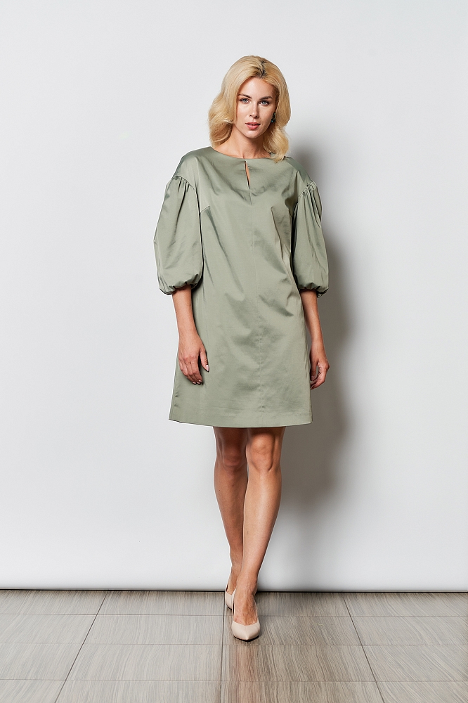 Платье, цвет серо-зеленый, 11429-1641/91 - фото