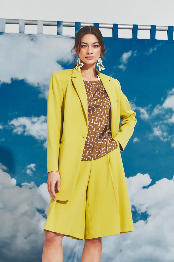 Блуза женская, Цвет: оливковый принт - фото