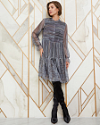 Платье, цвет принт абстрактный стальной серый, 11531-4286/4 - фото 1