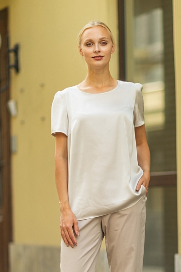 Блуза женская, Цвет: бежево-серый - фото
