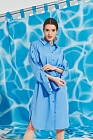 Платье женское с поясом, Цвет: голубой - фото 1