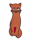 Брошь котик никель 27*70мм (булавка), оранжевый - фото 1