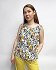Блуза без рукавов женская, Цвет: мультиколор, принт цветы - фото 1