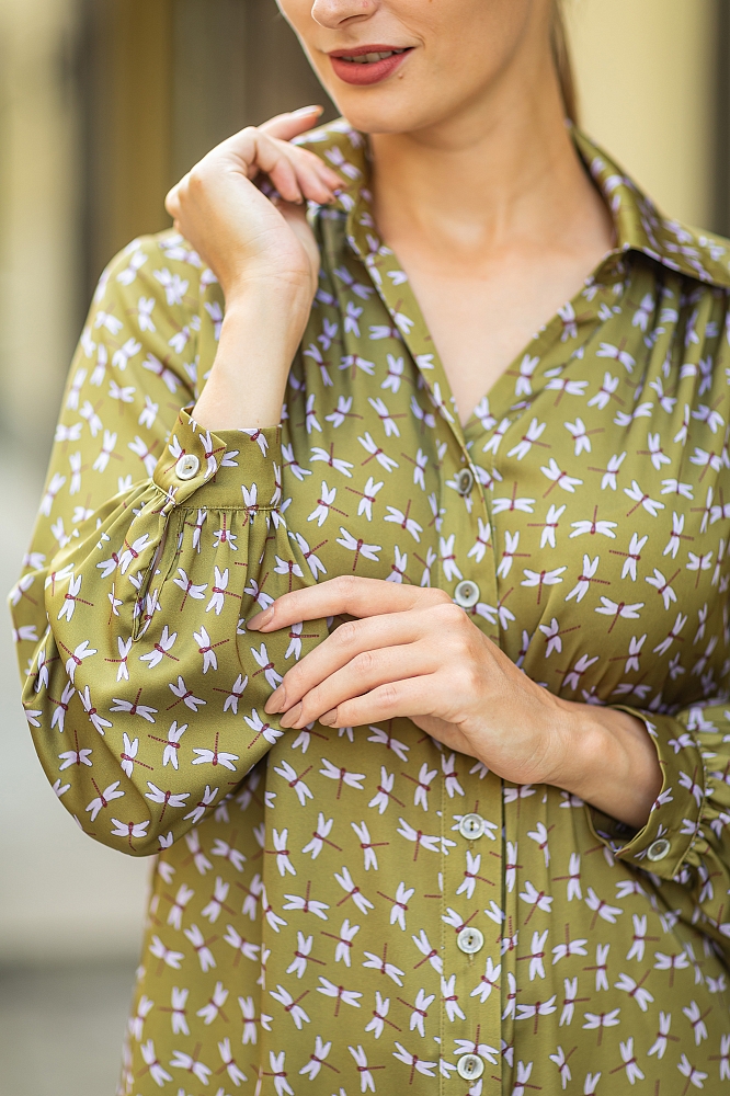 Блуза, цвет оливковый, 13397-4284/59 - фото