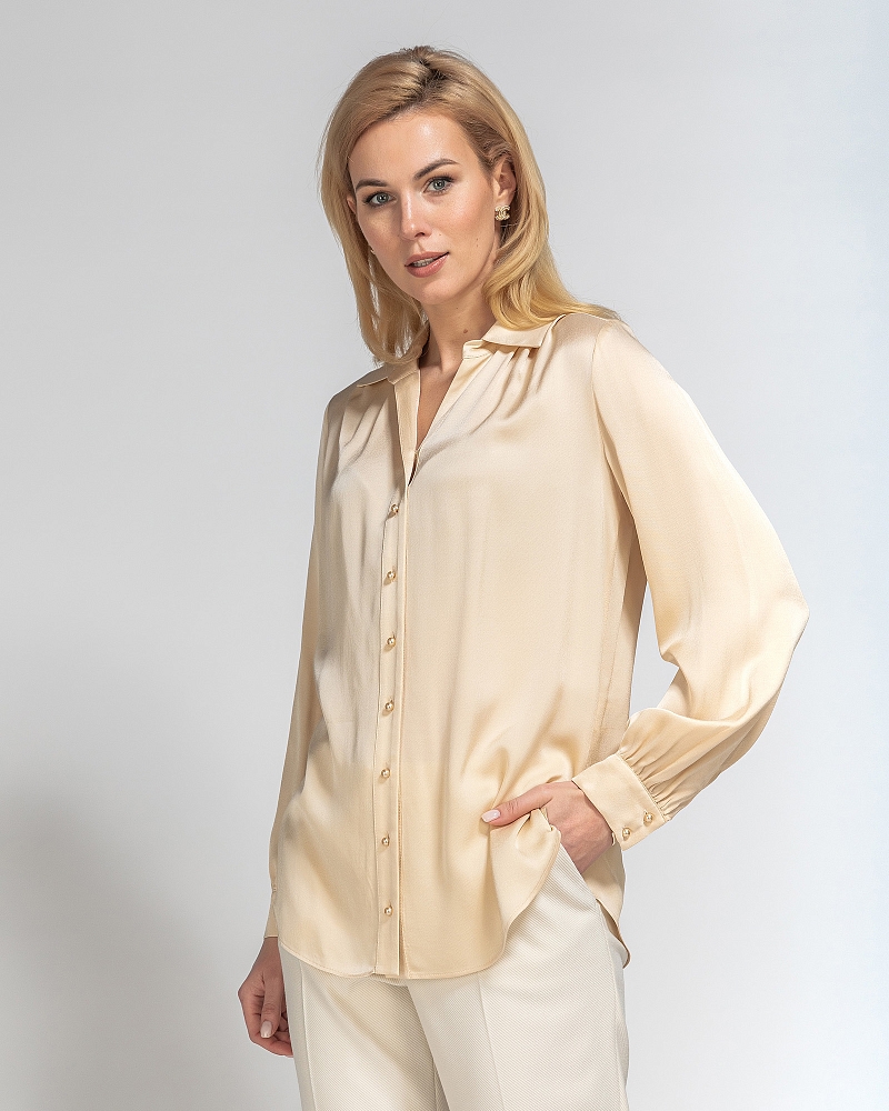 Блуза, цвет ванильный, 13369-4271/46 - фото